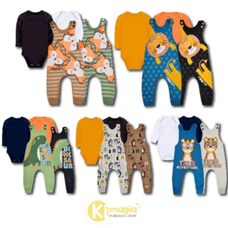 Conjunto Jardineira e Body Inverno Menino em Oferta na Shopee