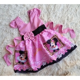 Vestido Infantil Temático Simples Minnie Realeza Rosa
