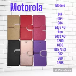 Capa Carteira filp cover Couro Sintetico compatível Motolora G14 G54 G84 Edge 40Neo Edge 40 G62 G82 G34 G24 G04