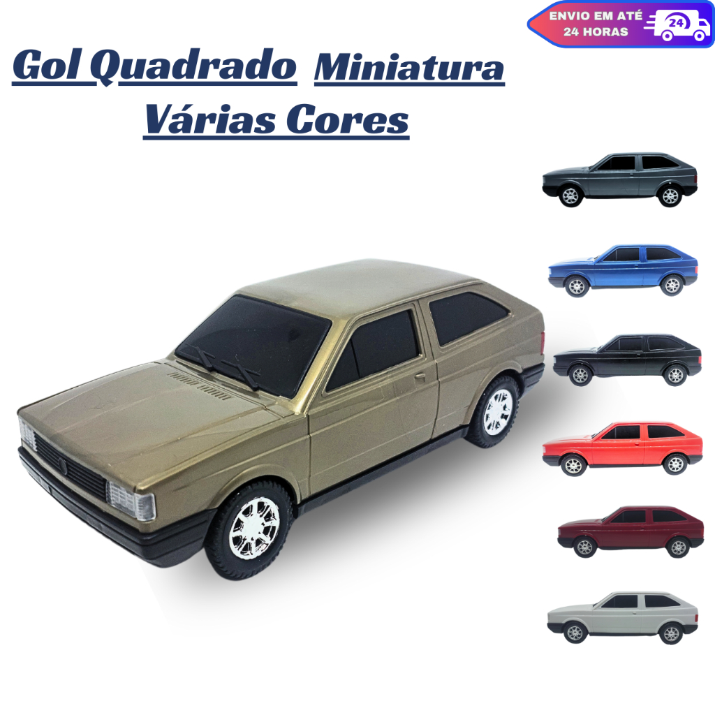 Carrinho Miniatura Gol Quadrado Carros Antigos Colecionador Brinquedo Menino