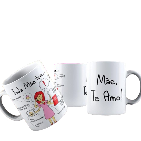 Caneca Cerâmica/Porcelana    325ml - Mãe - Mães Dia das Mães Feliz dia das mães presente lembrança lembrancinha toda mãe tem ótima memoria conselho receita mil coisas para fazer fotos comprometedoras  os melhores filhos