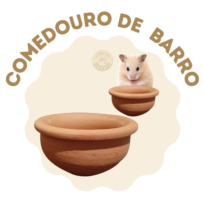 comedouro de barro.