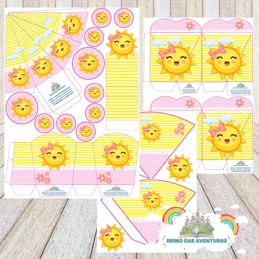 Envio imediato - TEMA SOL LAÇO Kit 85 ou 170 Lembrancinha Festa de Aniversário (sem nome) em Oferta na Shopee