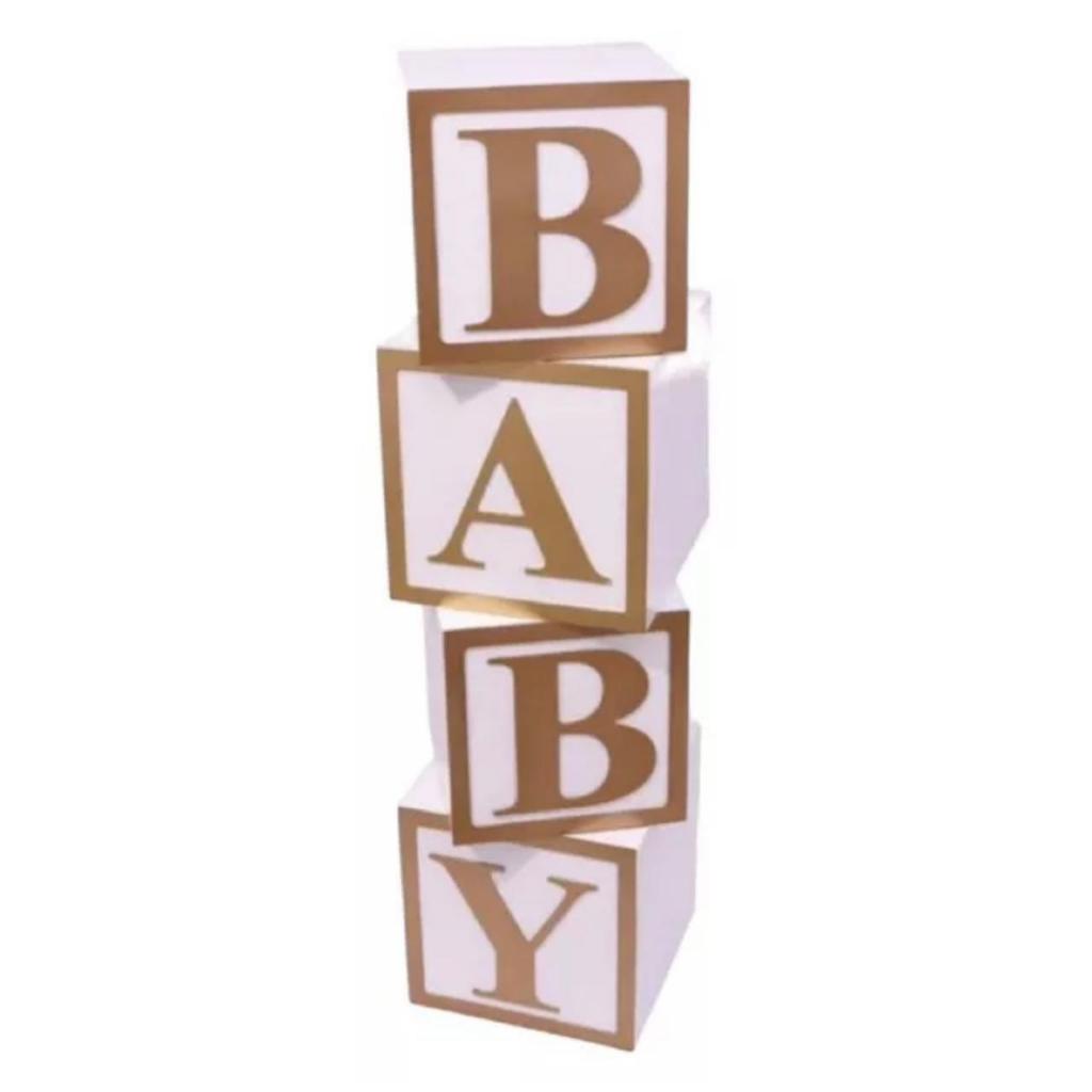 letras BABY para cubo 30cm em dourado em Oferta na Shopee