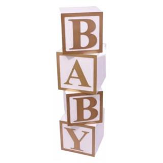 letras BABY para cubo 30cm em dourado em Oferta na Shopee