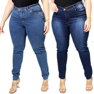 Kit 2 Calça Jeans Femininas Plus Size Com Lycra Promoção em Oferta na Shopee
