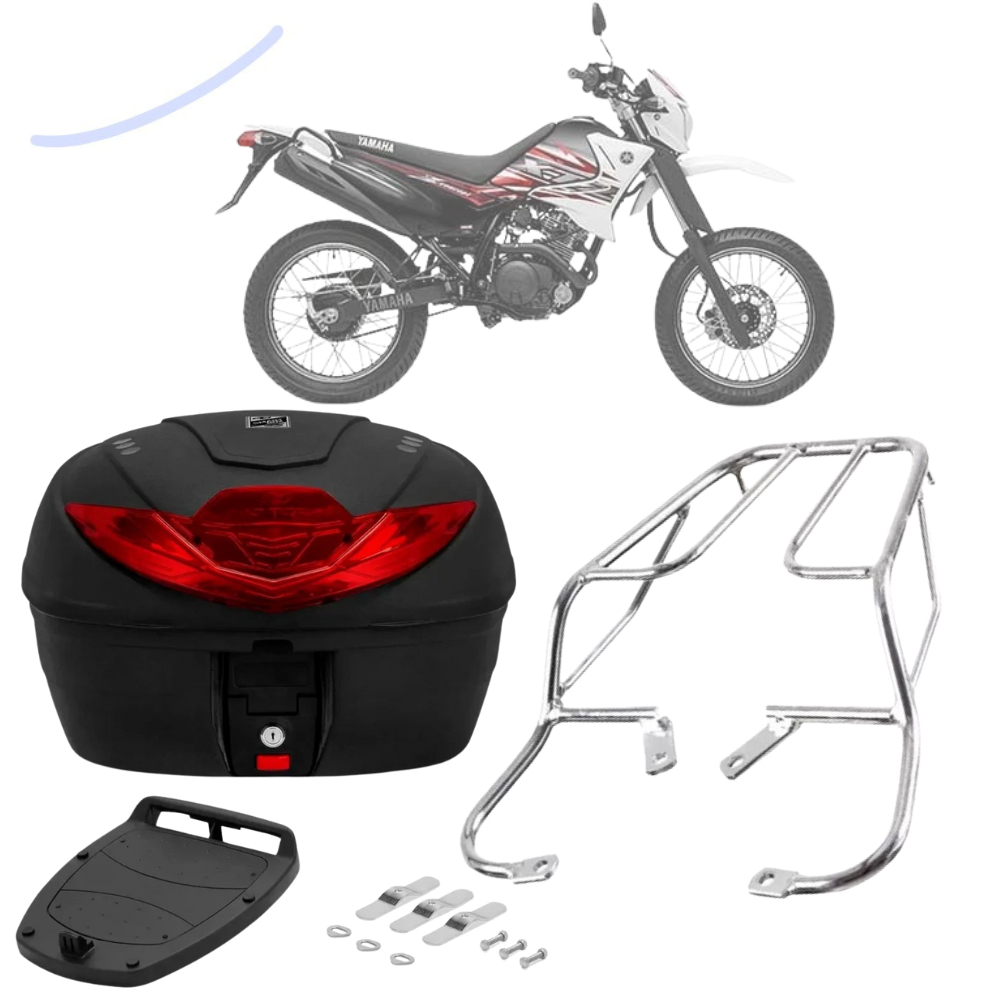 Bauleto Bau 35 Litros Com Bagageiro Sansão Churrasqueira Moto  Xtz 125