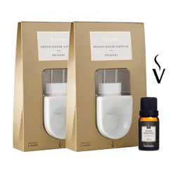 Kit 2 Aromatizadores Elétricos mais uma Essência Via Aroma - Nossa Essência