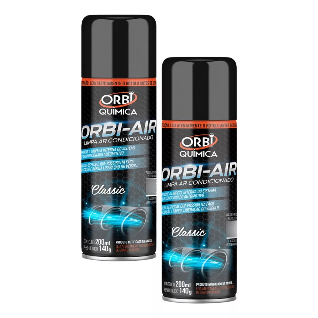 Kit 2 Higienizador Limpa Ar Condicionado Orbi Air Classic Spray 200ml