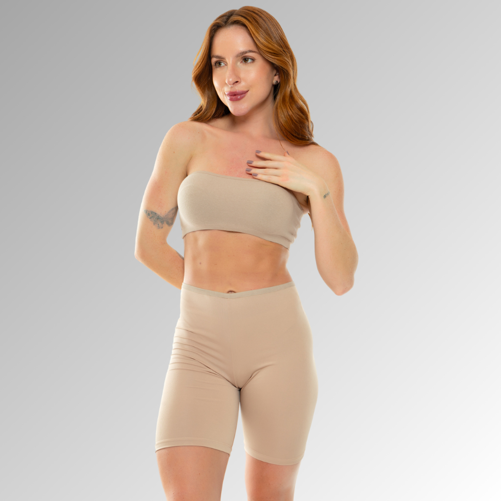 Conjunto Segunda Pele Compressão Top Faixa Short Anágua