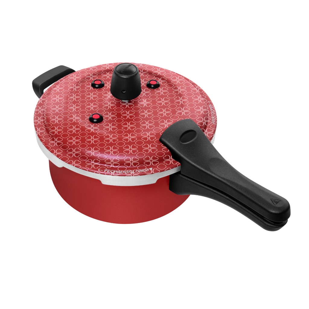 Panela De Pressão 3l Fecho Externo Antiaderente 7 CamadasVermelho