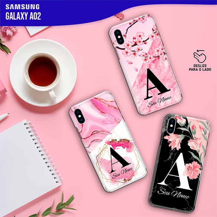 Capa Capinha - Samsung Galaxy A02 - Letra Inicial Personalizada com nome