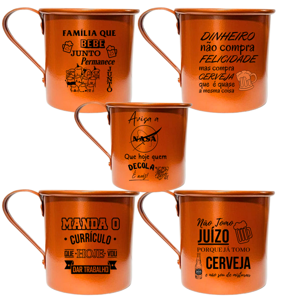 Caneca Personalizada Moscow Mule - kit com 25 - ARTE PRETA