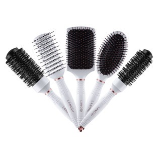 Escova De Cabelo Raquete Oval Desembaraçante Ventilada Branca - Lanossi