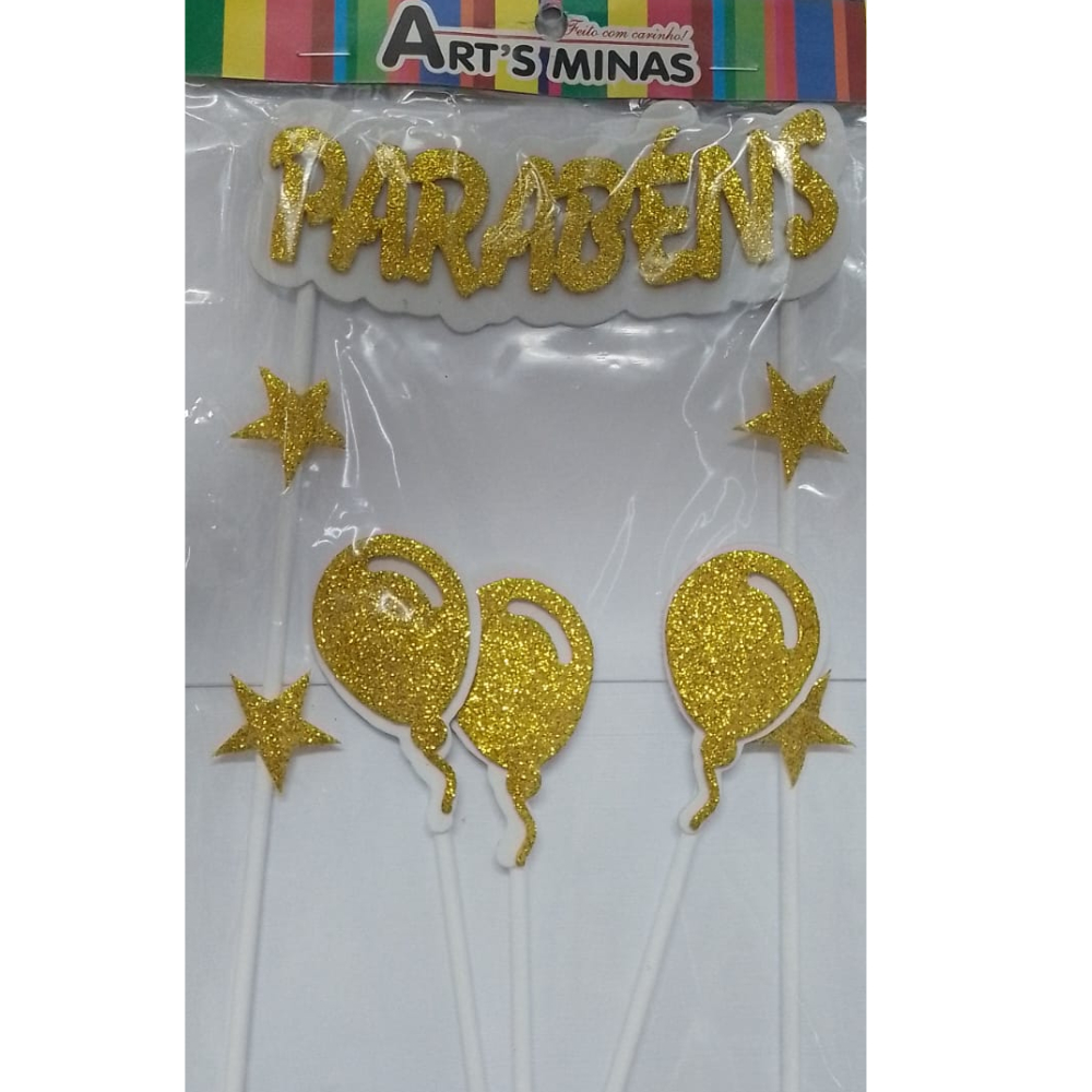 Topo De Bolo Eva Gliter Varias Cores 1unidade (Consutar Cores Disponivéis)