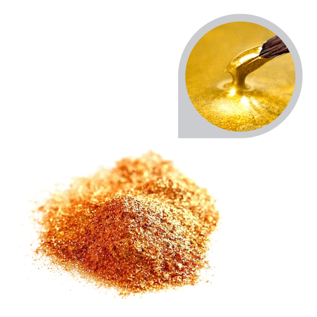 Pigmento Metálico em Pó - Ouro Brilhante com 10g para Resina Epóxi Artesanato