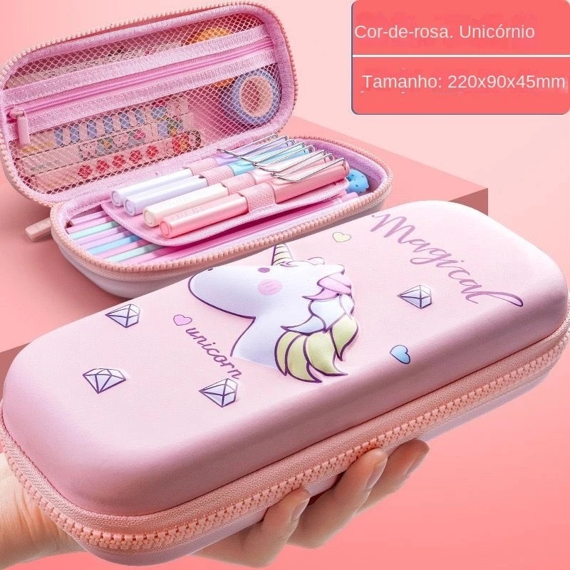 Estojo de Lápis Com Zíper Portátil Adorável Desenho  3d em Oferta na Shopee