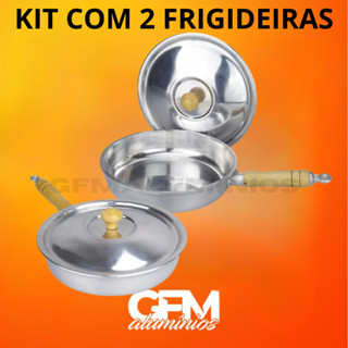 Jogo de Frigideira Alumínio Fundido Grosso nº20 e 24. Kit com duas frigideiras premium - cozinha em Oferta na Shopee