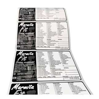 Etiqueta Para Marmita FIT Plástico 100x60mm com cardapio em Oferta na Shopee