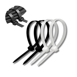 Kit 100 Cintas Plasticas 2,5x100MM Abracadeira Nylon Enforca Gato Preto/Branco em Oferta na Shopee