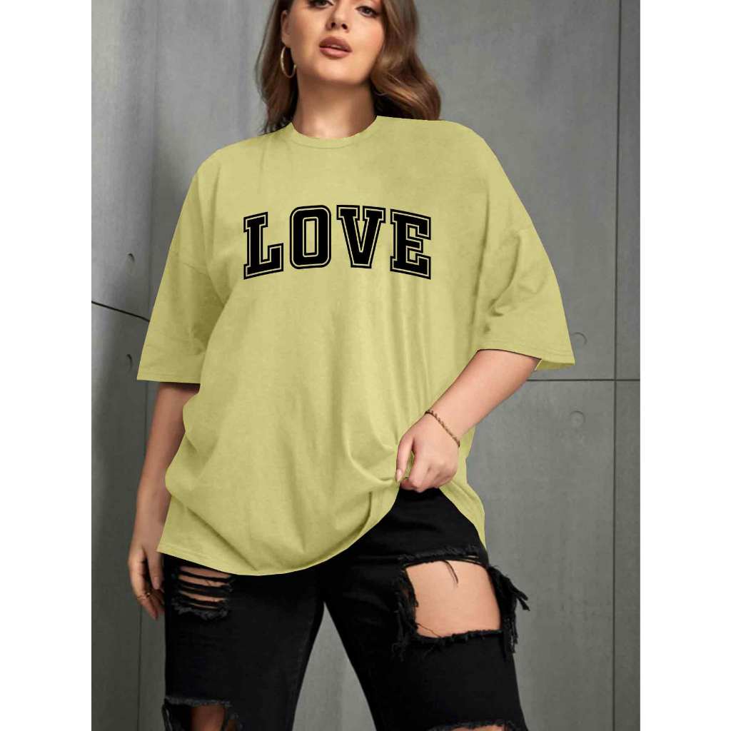 Camiseta Oversized Plus Size Moderna Confortável Blusa Feminina Academia Casual Larga Personalizada