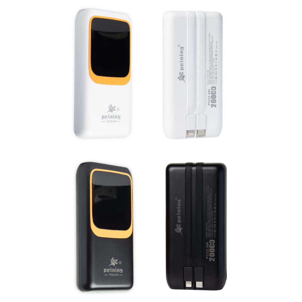 Carregador Portátil Power Bank Rápido Turbo 20000 Mah 2 Cabos Celular Smartfone Iphone
