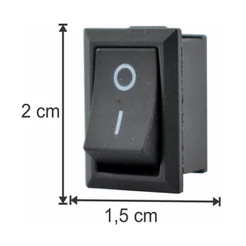 Chave Gangorra Tic Tac Preta Quadrada 2 Polos Kit com 2, 5 ou 10 Unidades