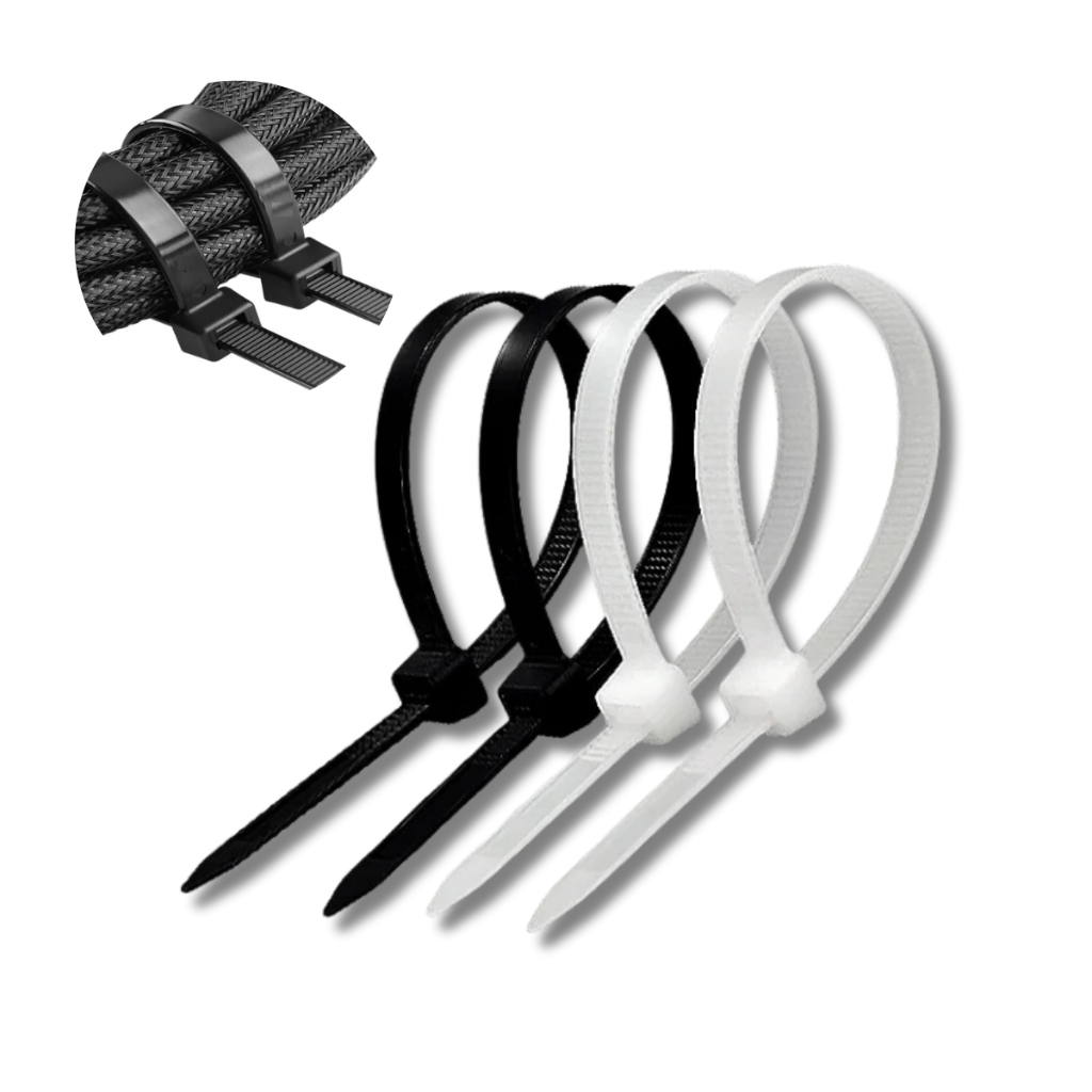 Kit 100 Cinta Plastica Abracadeira Nylon Enforca Gato Preto/Branco - Várias Medidas em Oferta na Shopee