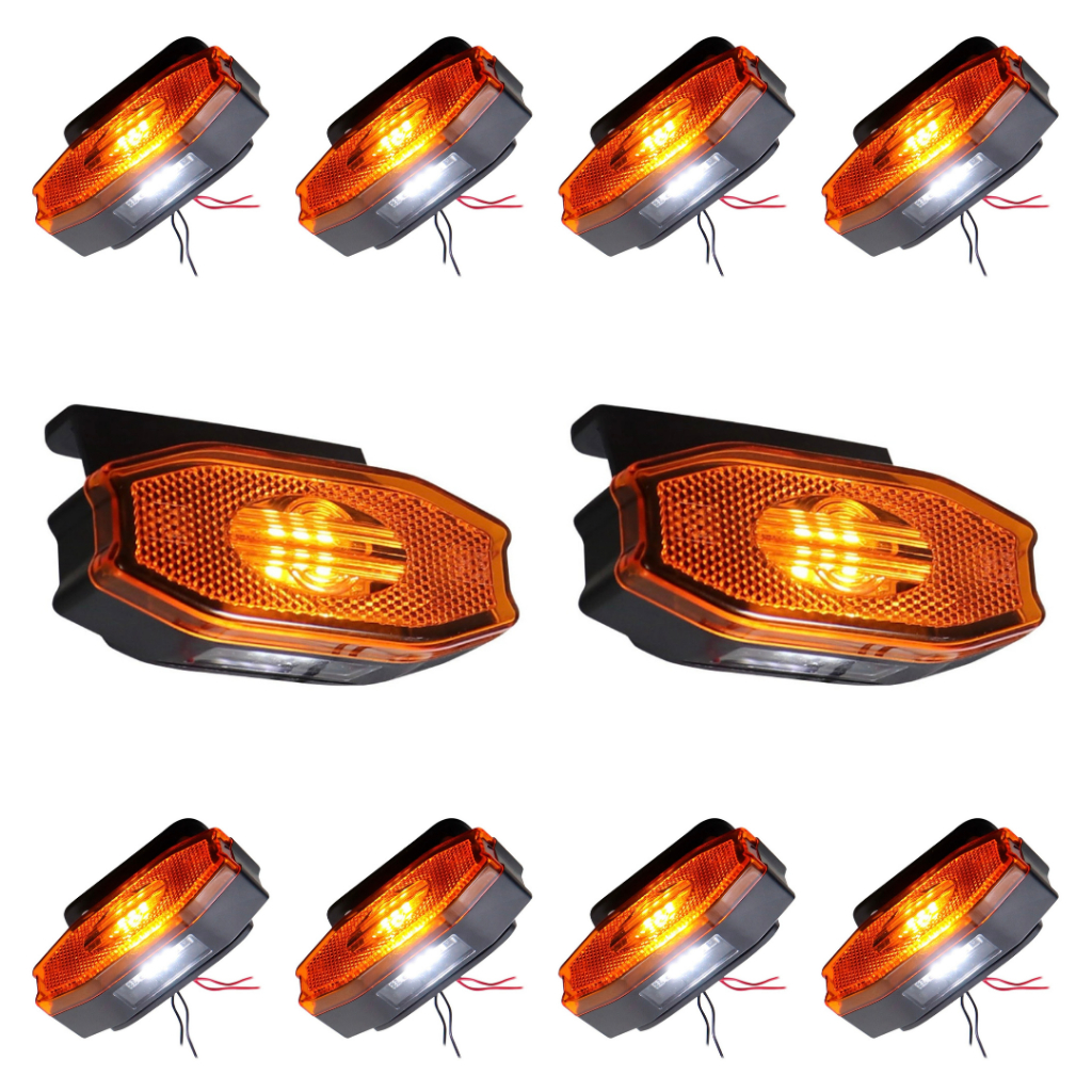 10 Sinaleira Lanterna Lateral Led Peixinho Caminhão Carreta Com Vigia Laranja em Oferta na Shopee