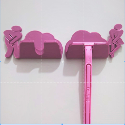 Kit 2 Suportes Lamina Parede Banheiro (Homem-Mulher) Colante dupla face em Oferta na Shopee