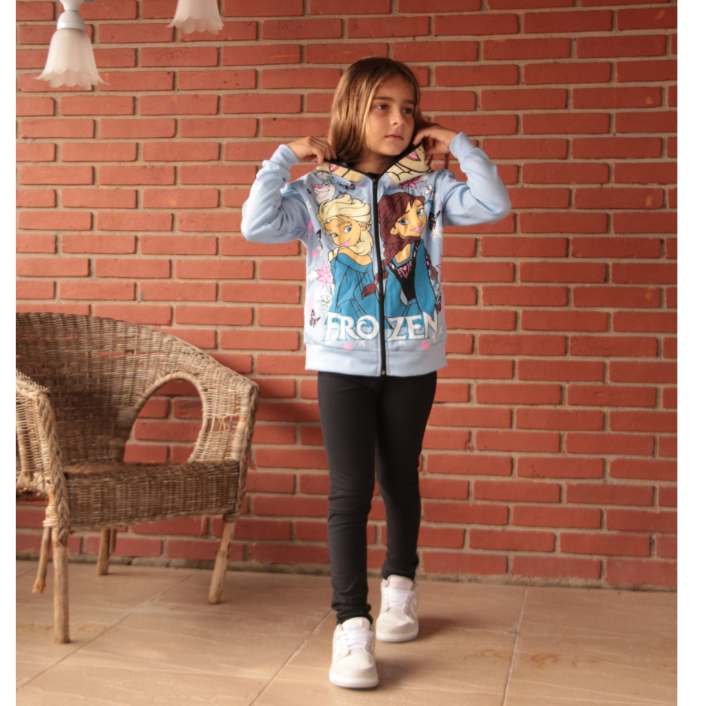 Blusa de Moletom Infantil da Elsa Frozen , capuz que vira máscara.