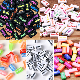 Palavras Positivas Motivacionais Miçangas Palavras Frases Entremeio Pulseira Infantil Adulto em Oferta na Shopee