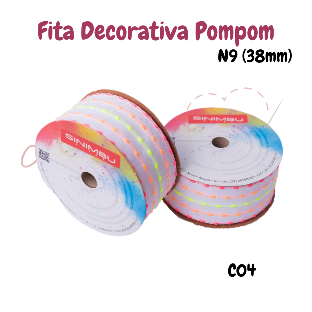 Fita Decorativa Pom Pom Sinimbu N9 (38mm) 10 metros - Ref: 1937/38