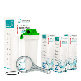 Filtro Refil Para Caixa D'água com Suporte Cavalete Original Hidrofiltros ou 6 Refil PP Eco 9.3/4