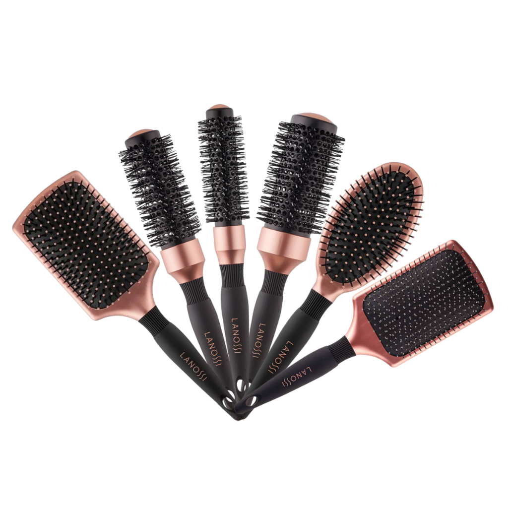 Escova De Cabelo Raquete Oval Ventilada Modeladora Bronze - Lanossi