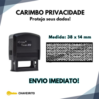 Carimbo Automático de Segurança Privacidade Proteção de Dados (Nykon 302 Black) em Oferta na Shopee