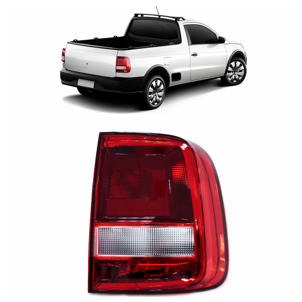 Lanterna Traseira Saveiro G7 2016 2017 2018 Bicolor Lente Estriada Acrilico - Spare Parts and Accessories for Vehicles