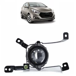 Farol Milha Auxiliar Hb20 2016 2017 2018 Carcaça Metálica Lente Projetor Vidro