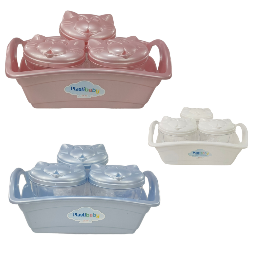 Kit Organizador + 3 Porta Objetos Bebê Plastibaby em Oferta na Shopee