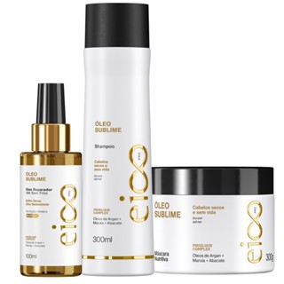Kit Eico Pro Tratamento Óleo Sublime Shampoo 300ml + Máscara Nutritiva 300g + Óleo Reparador de Pontas 100ml