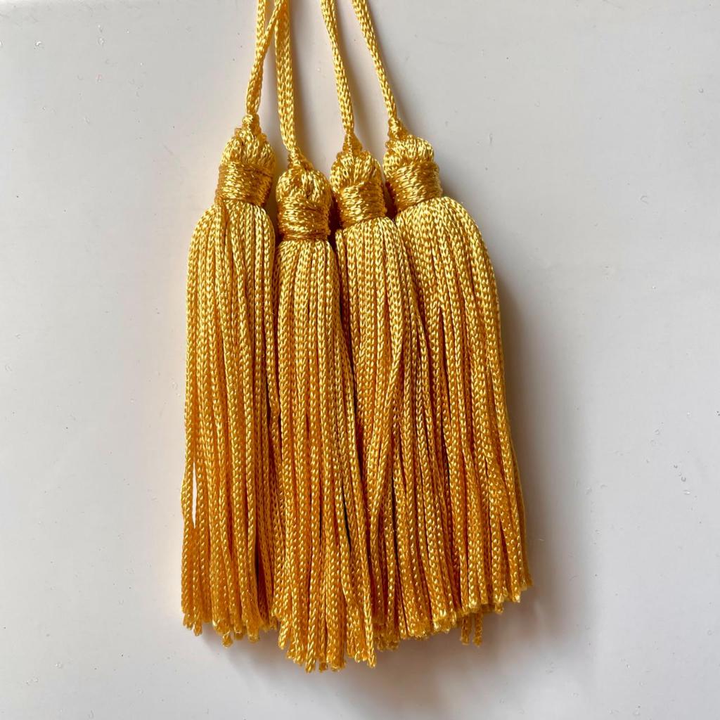 Franja Pingente Tassel De Seda Dourado - 10 Unidades em Oferta na Shopee