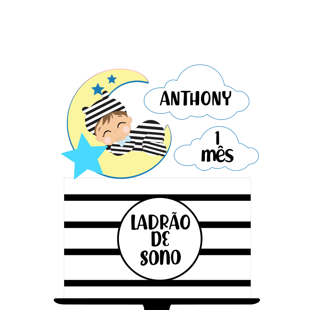 TOPO DE BOLO LADRÃO DO SONO MENINO