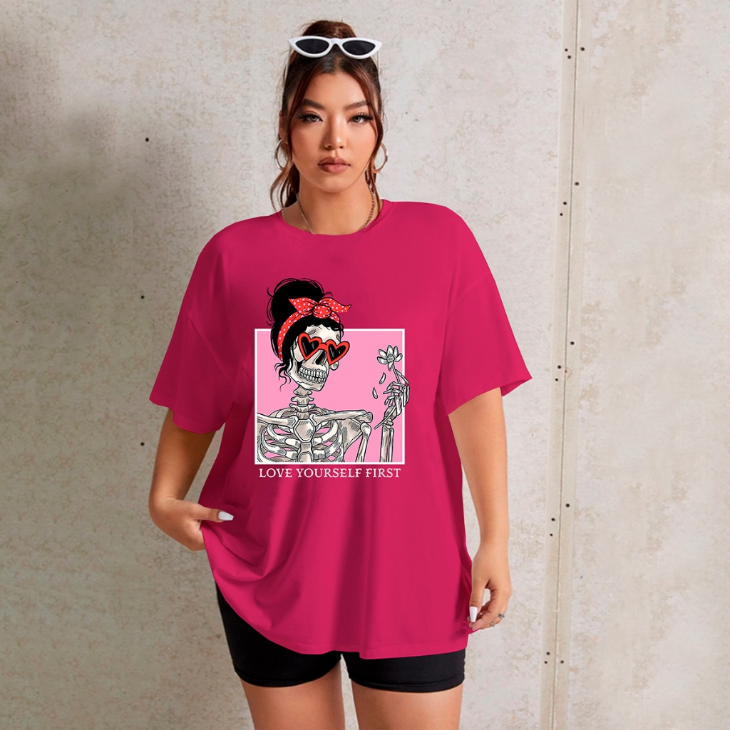 T Shirt Oversized Feminina Tecido Leve Academia Camisa Confortável Personalizada Bordada Blusa Old 