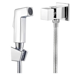 Ducha Higiênica Luxo Preta ou Cromada - Quadrada Square Luxo - Toda em Metal 1/4 - Para Banheiro