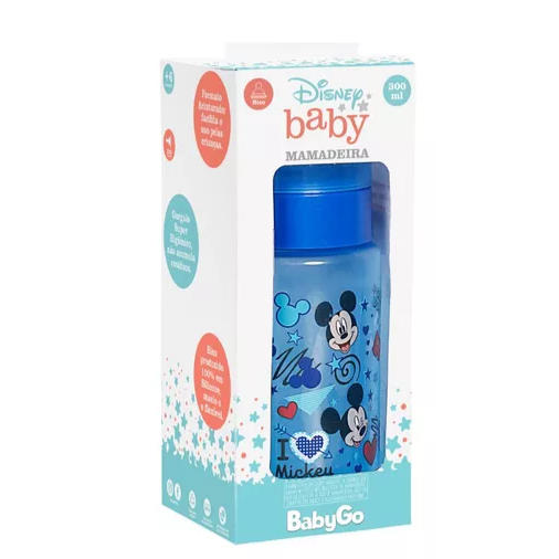 Mamadeira Mickey 300ml Wide Neck Orto Sil - Baby Go