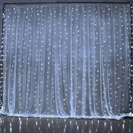 Cortina LED 3x2m USB com 8 funções 200 LEDs Fio Transparente Para Decoração Natal com Controle YL em Oferta na Shopee