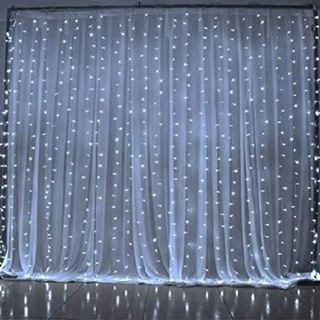 Cortina LED 3x2m USB com 8 funções 200 LEDs Fio Transparente Para Decoração Natal com Controle YL em Oferta na Shopee