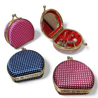 Mini Porta Joias E Bijuterias Com Espelho De Bolsa