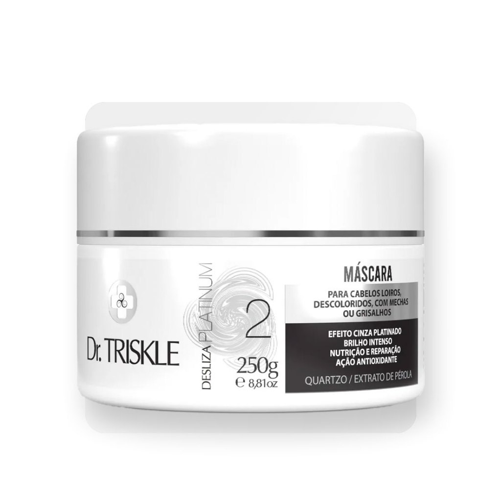 Máscara Tratamento Capilar Dr Triskle Desliza Platinum | Cinza Plantinado Nutrição | 250gr em Oferta na Shopee