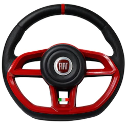 Volante Esportivo Gti Vermelho Emblema Logo Vermelho Itália Anel Vermelho Uno Tempra 95 96
